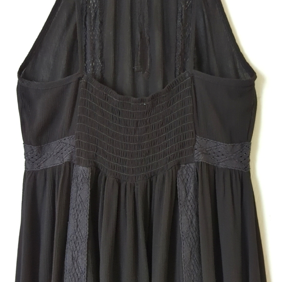 Intimately Free People Falling For You Lace Inset Halter Mini Slip Dress Black S - Picture 13 of 15